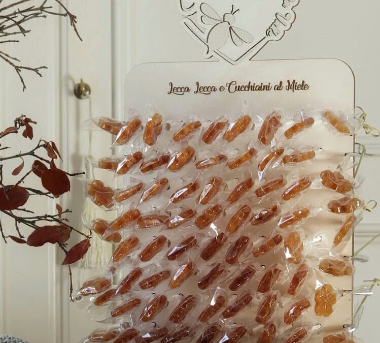 Espositore di Lecca Lecca e Cucchiaini Artigianali al Miele